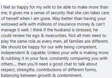 Suami Stress Pendapatan Isteri Lebih